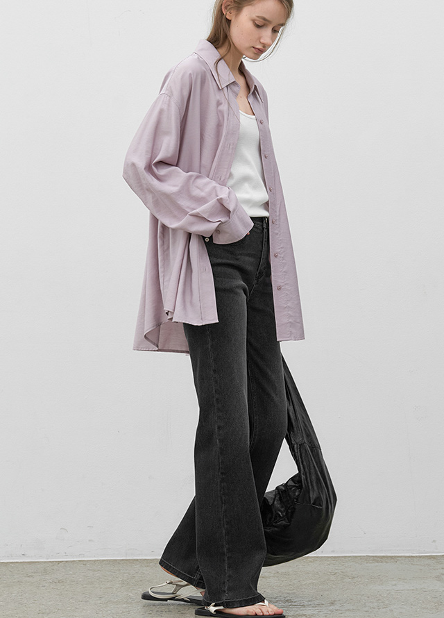 (BL-4451)LAHT STRIPE OVERSIZED SHIRT Korea