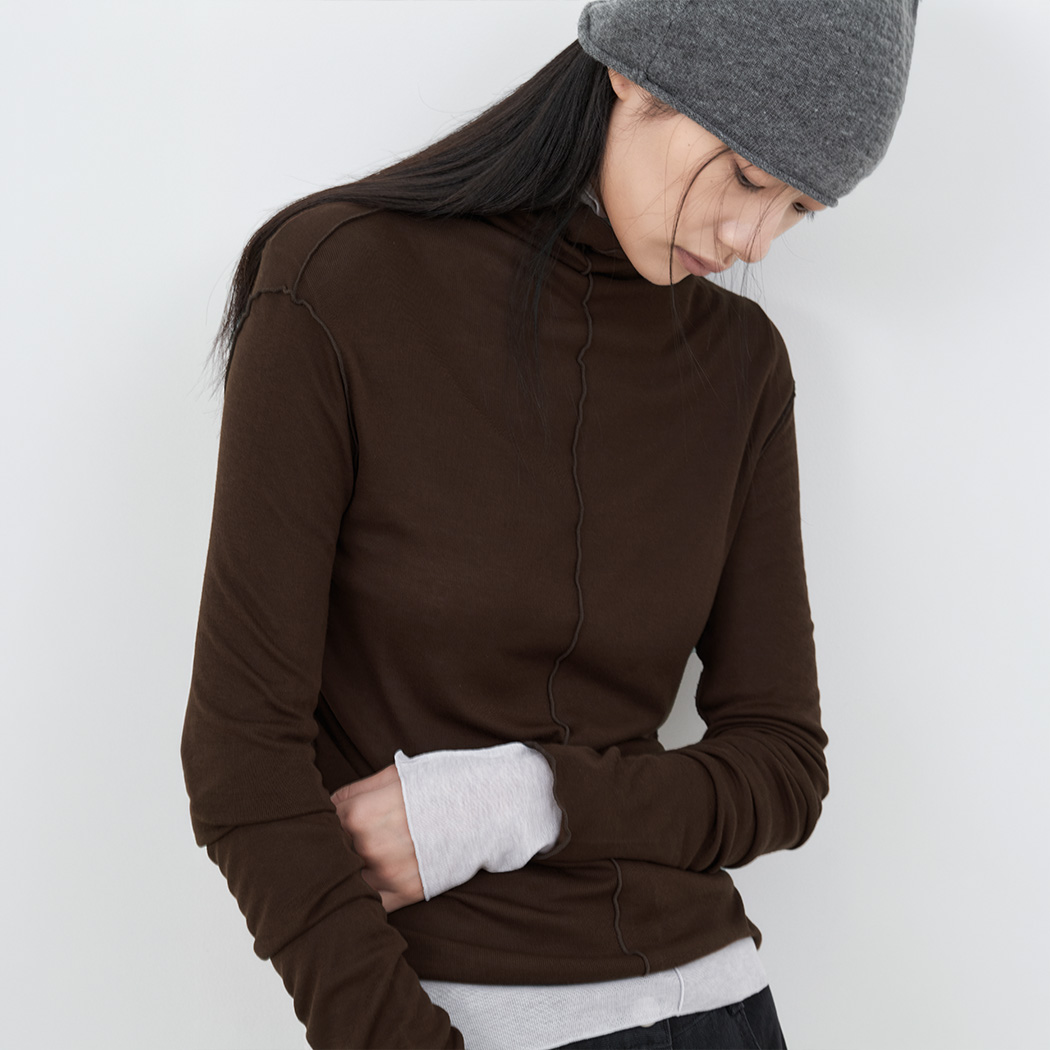 (T-7288)AN INTERLOCK HIGH NECK TEE