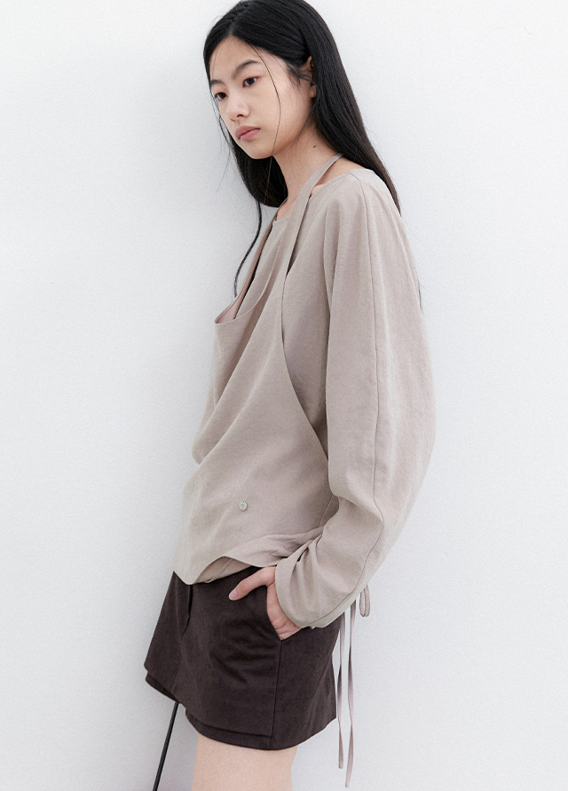 (PT-5830)SUEDE LOWRISE SKIRT PANTS Korea
