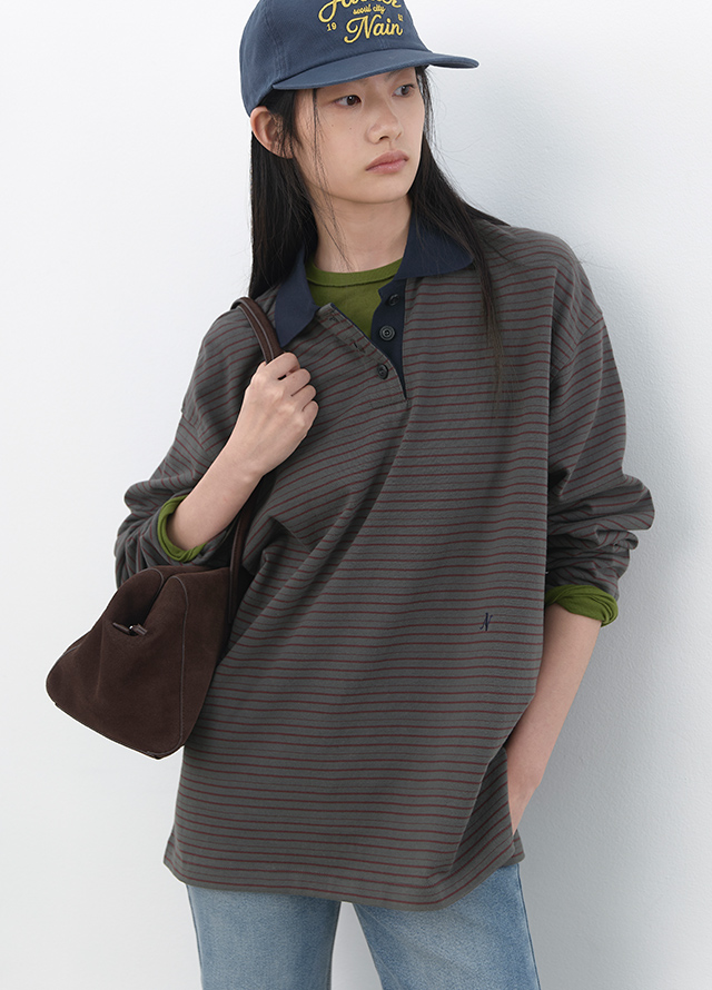 (T-7289)AN INTERLOCK LONG SLEEVE SLIM FALL TEE Korea