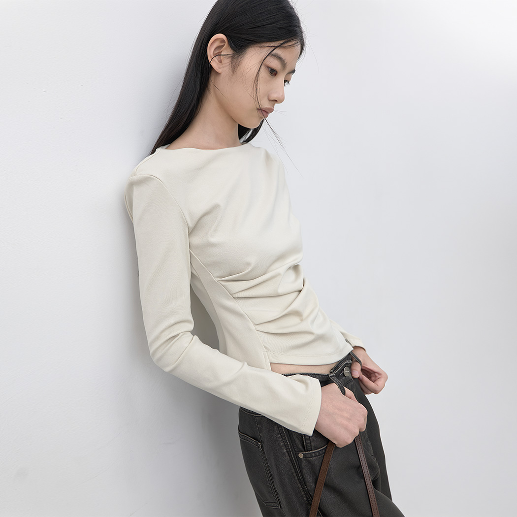 (Z-BL-4287)LOND2 WAIST TUCK BLOUSE
