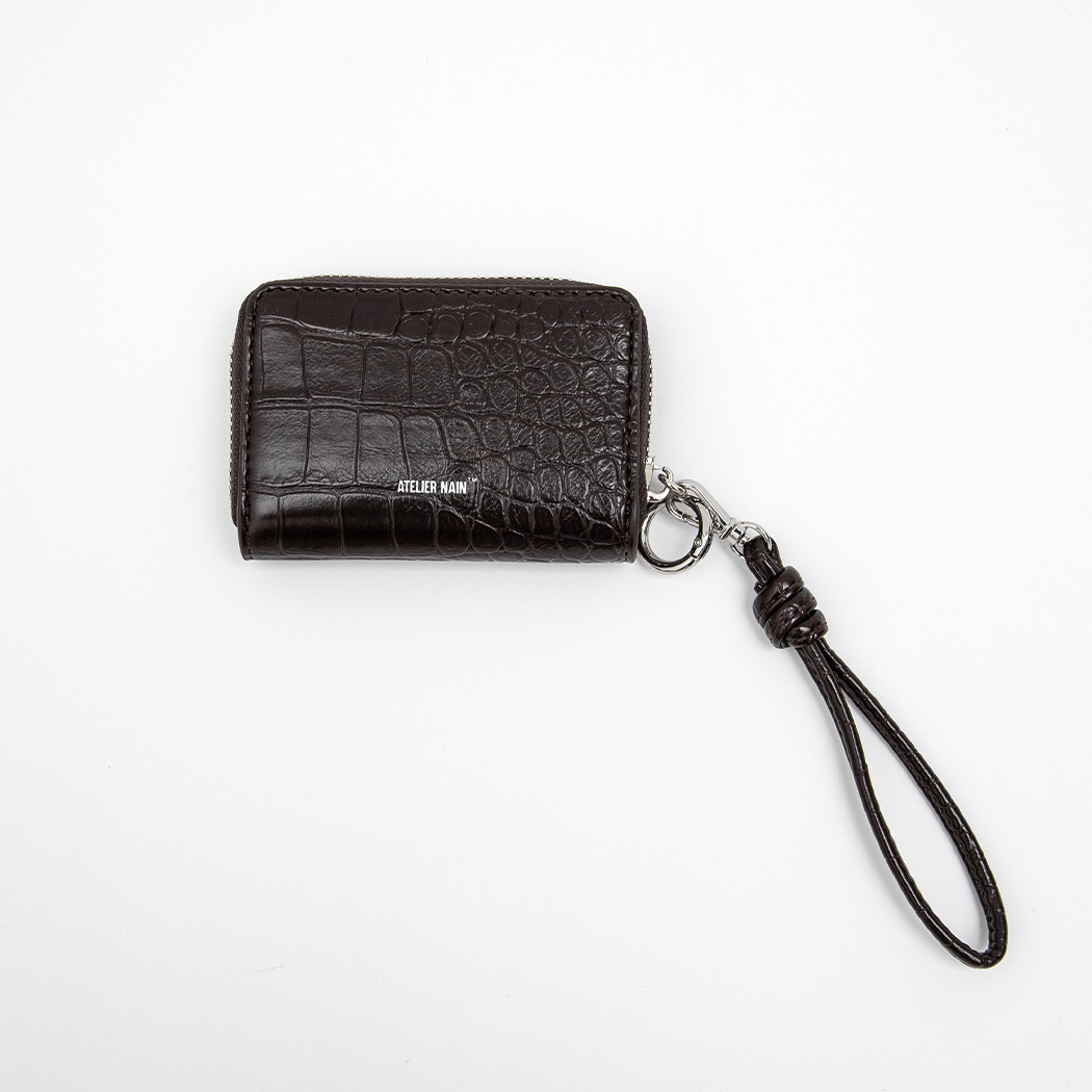 (ETC-2737)CROCO ZIP KEYRING MINI WALLET
