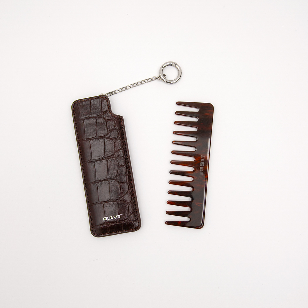 (KR-0014)CROCO POCKET COMB KEYRING