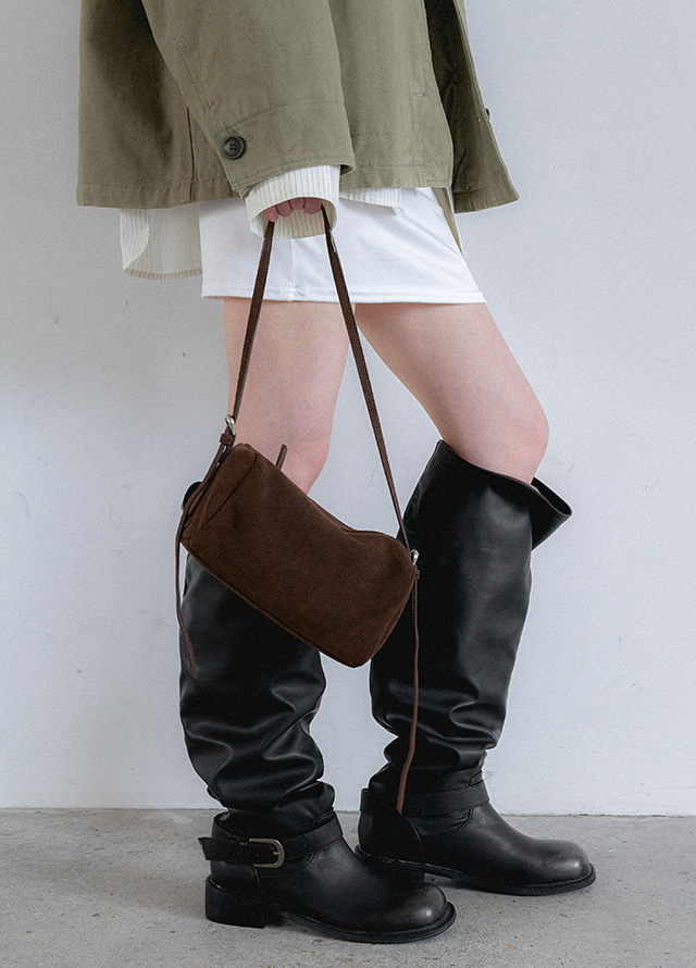 (CT-1486)LEATHER COLLAR QUILTED WORK COAT Korea