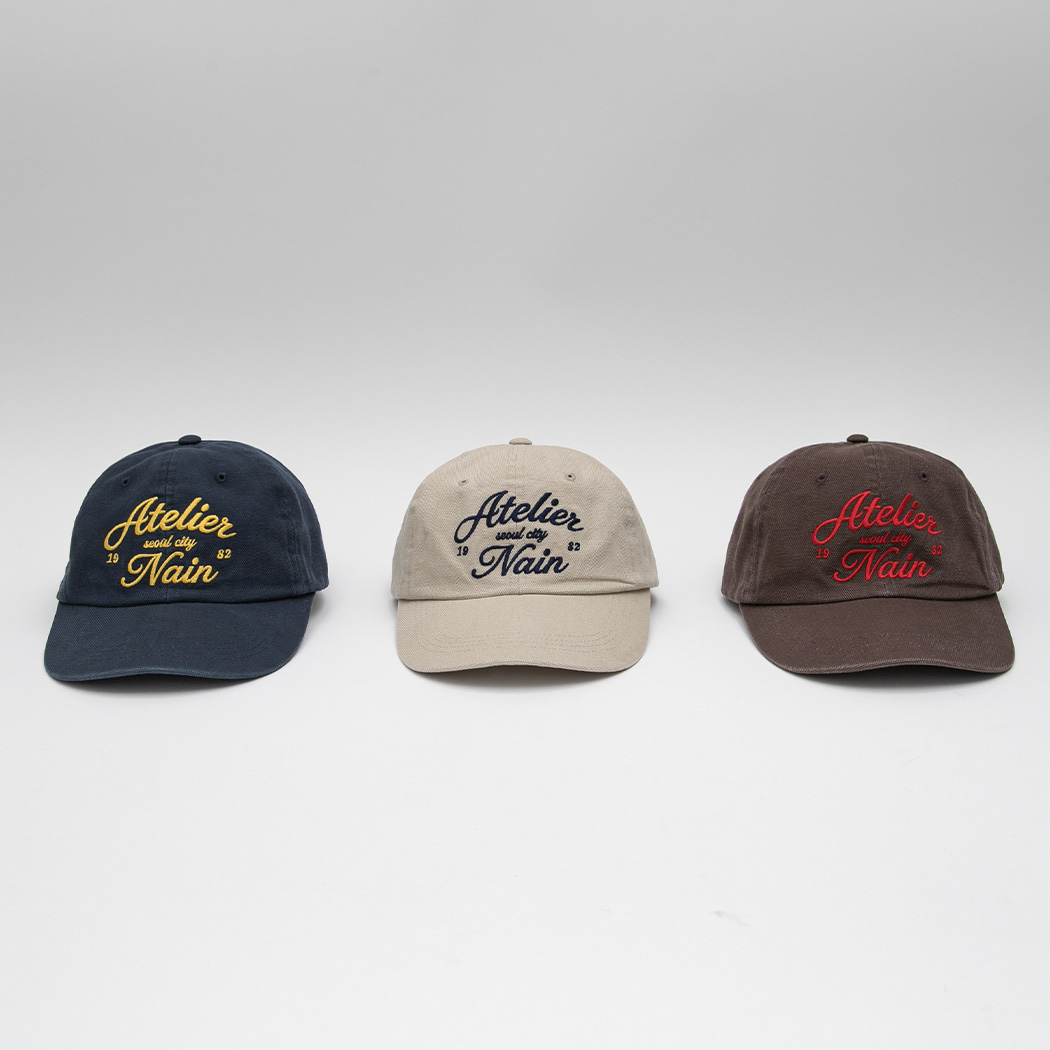 (HA-0066)BIO WASHED SCRIPT LOGO BALL CAP