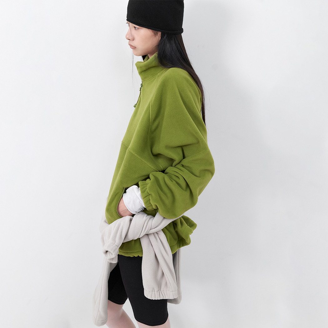 (T-7315)AN TOVE FLEECE HALF ZIP-UP