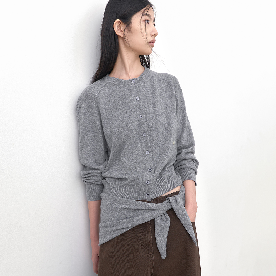 (CD-2286)CASHMERE BLEND SCARF CARDIGAN SET