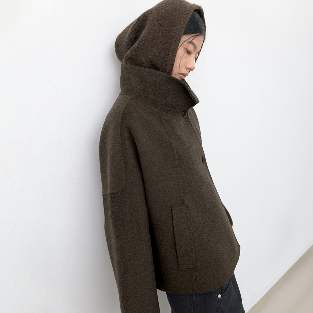 (CT-1493)BALACLAVA SET CROP HANDMADE COAT S