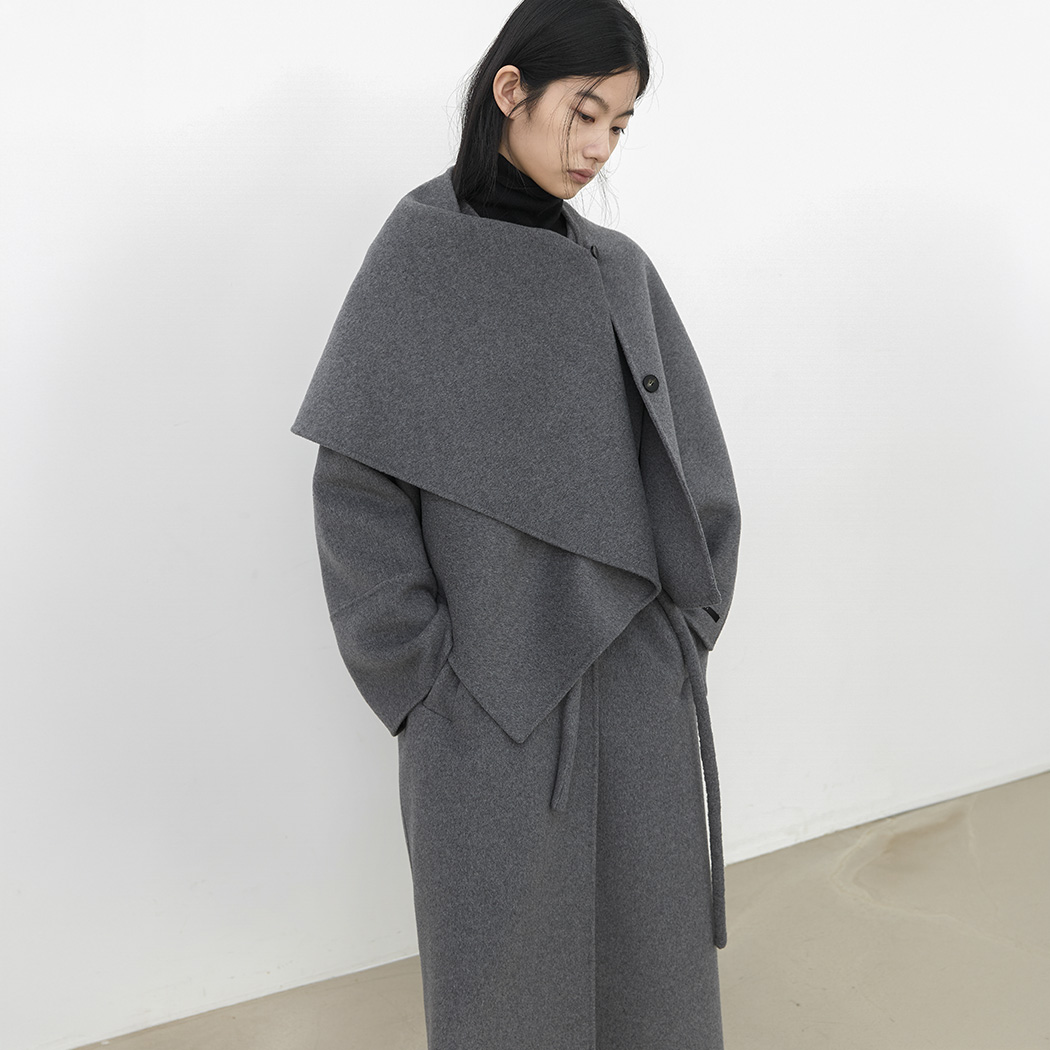 (CT-1491)SHAWL MUFFLER SET HANDMADE LONG COAT S