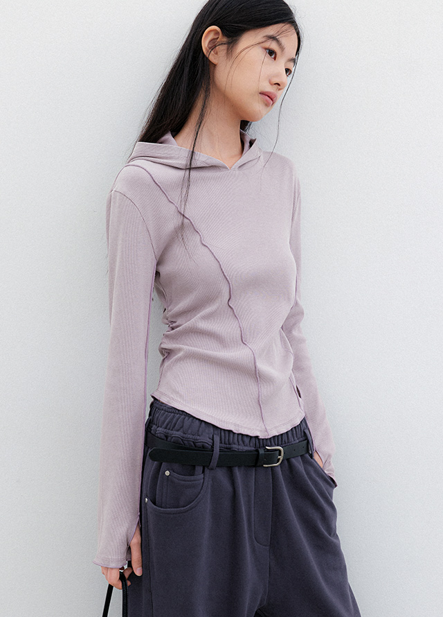 (PT-5815)CURVED JERSEY BANDING BELTED PANTS S Korea