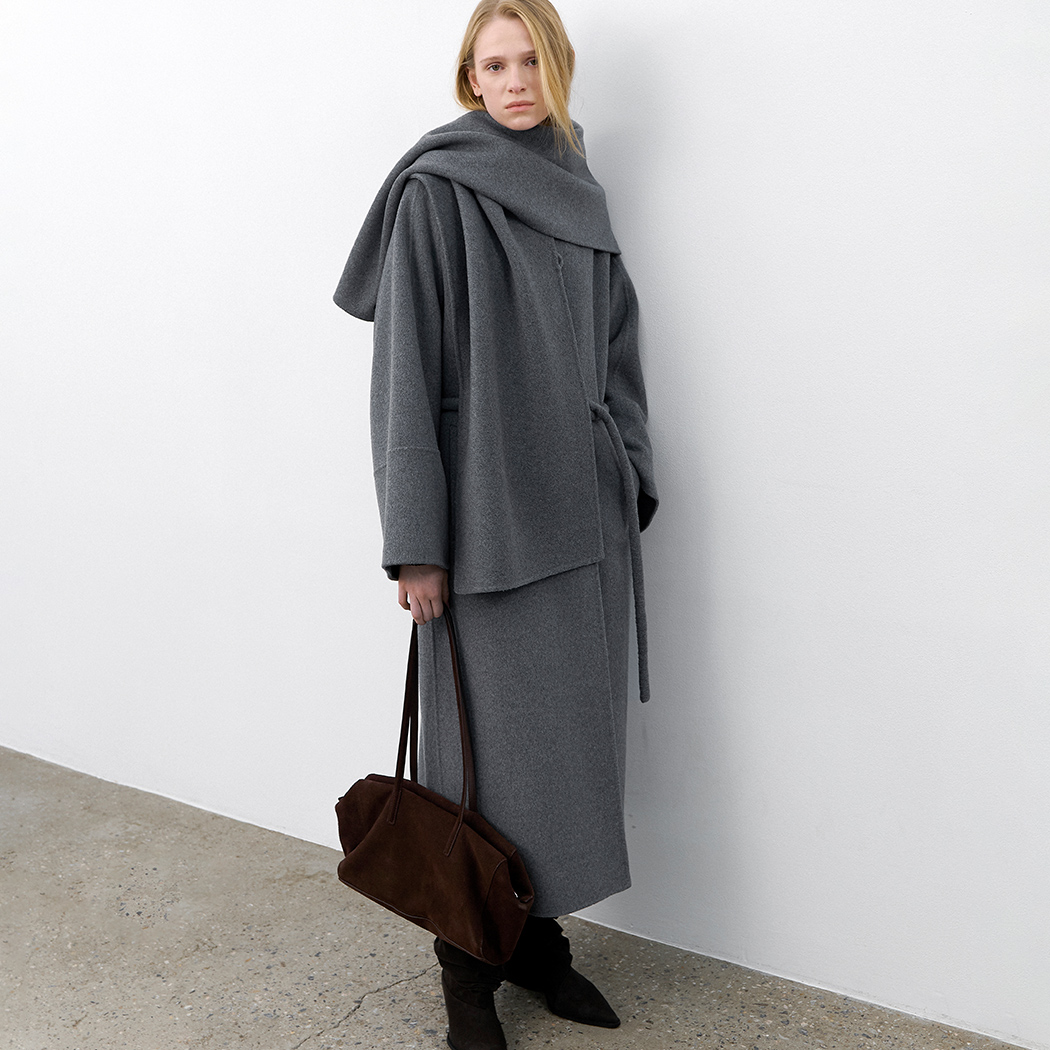 (CT-1491)SHAWL MUFFLER SET HANDMADE LONG COAT S Korea