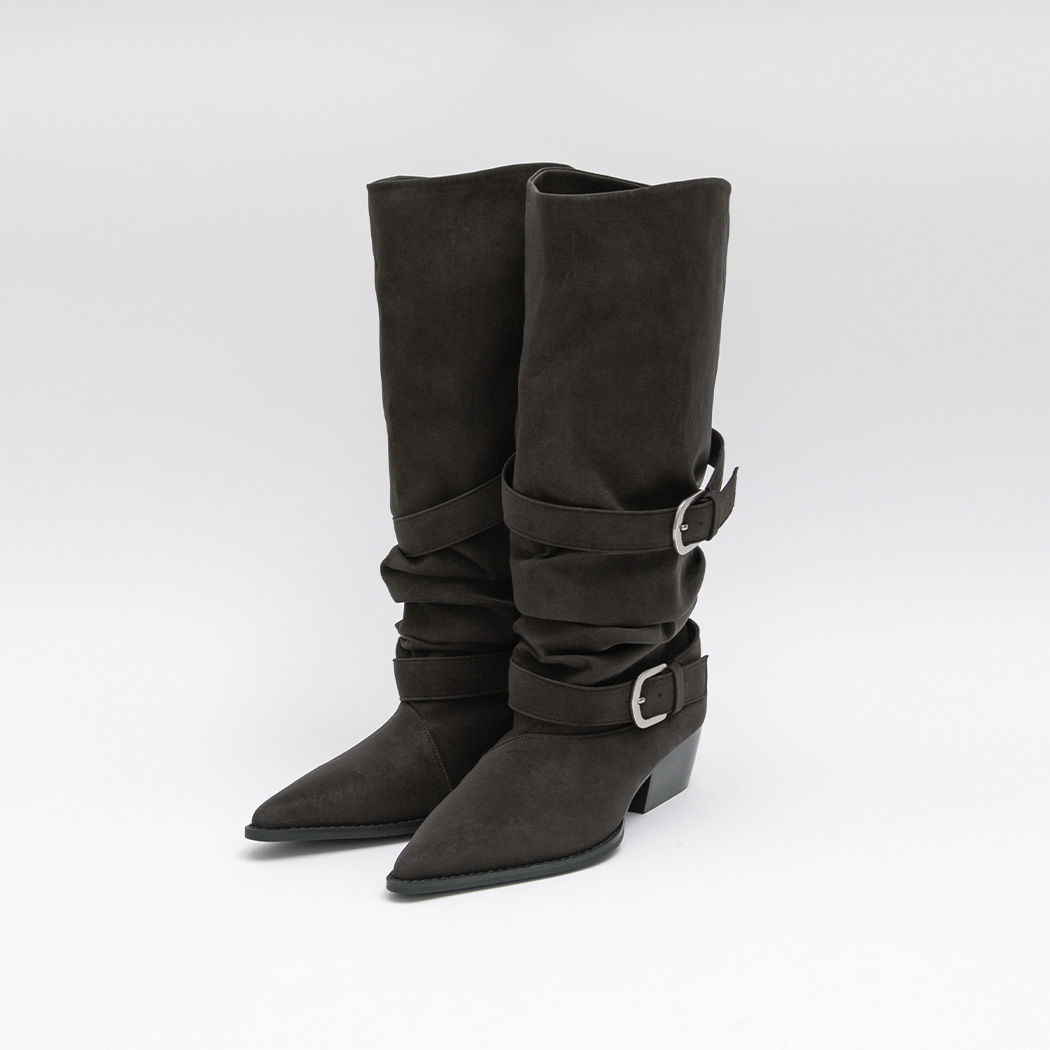 (SH-3487)DRAPED SLOUCH BOOTS