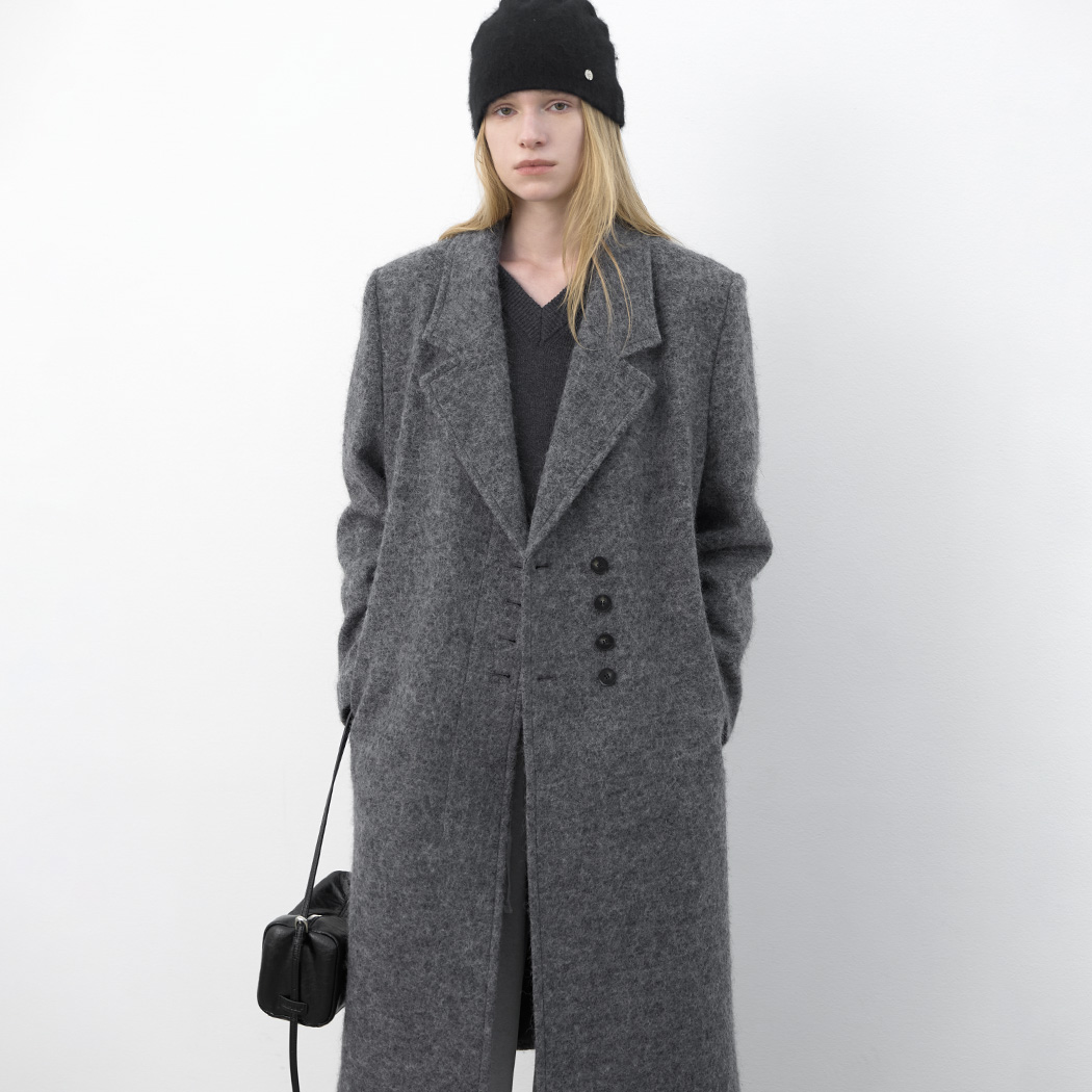 (CT-1497)OVERSIZED SEMI DOUBLE BREASTED COAT Korea