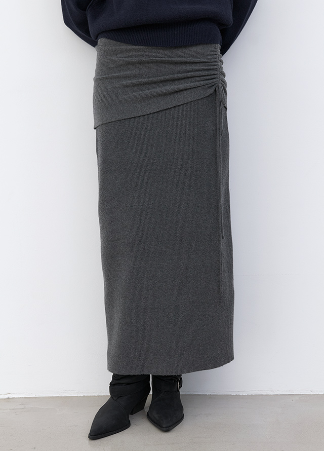 (T-7348)OUTSEAM DETAIL HARD SOLID V-NECK KNIT Korea