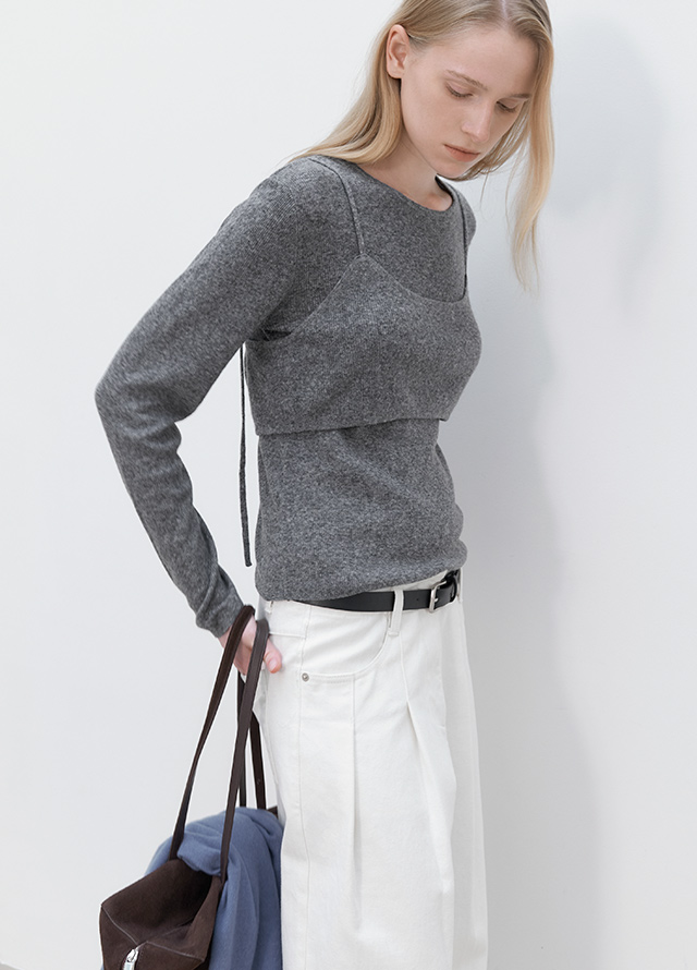 (PT-5831)WARM TWO TUCK WIDE DENIM PANTS Korea