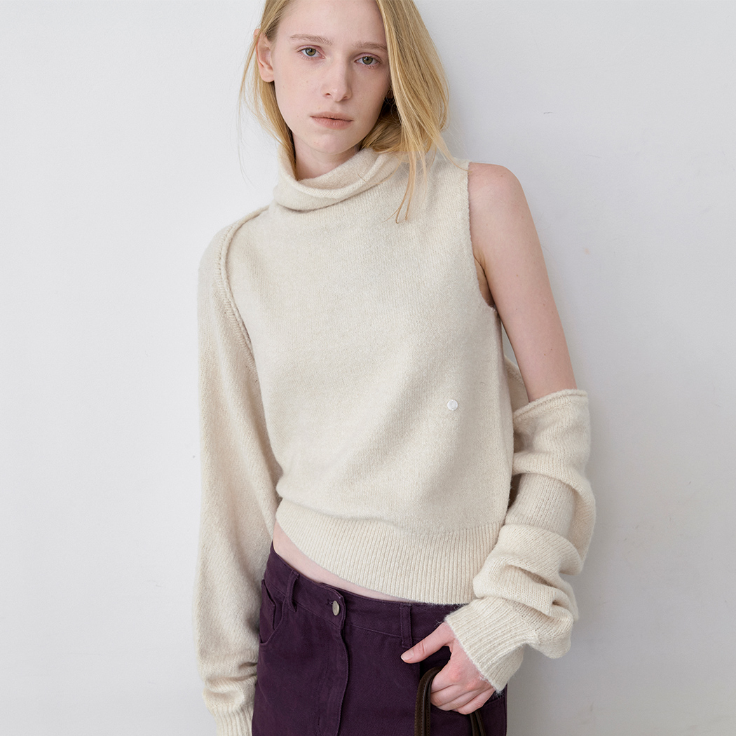 (CD-2294)HAIRY LOOSE NECK BOLERO KNIT SET