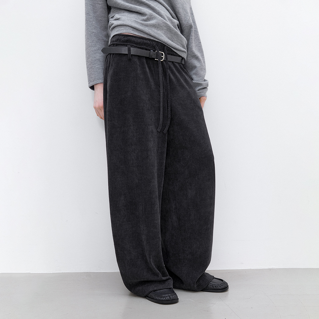 (PT-5844)COUDUROY BANDING WIDE PANTS