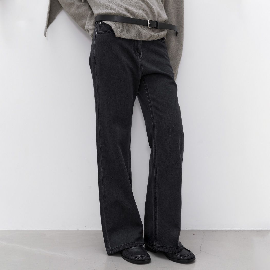 (PT-5838)WARM BOOTSCUT DENIM PANTS