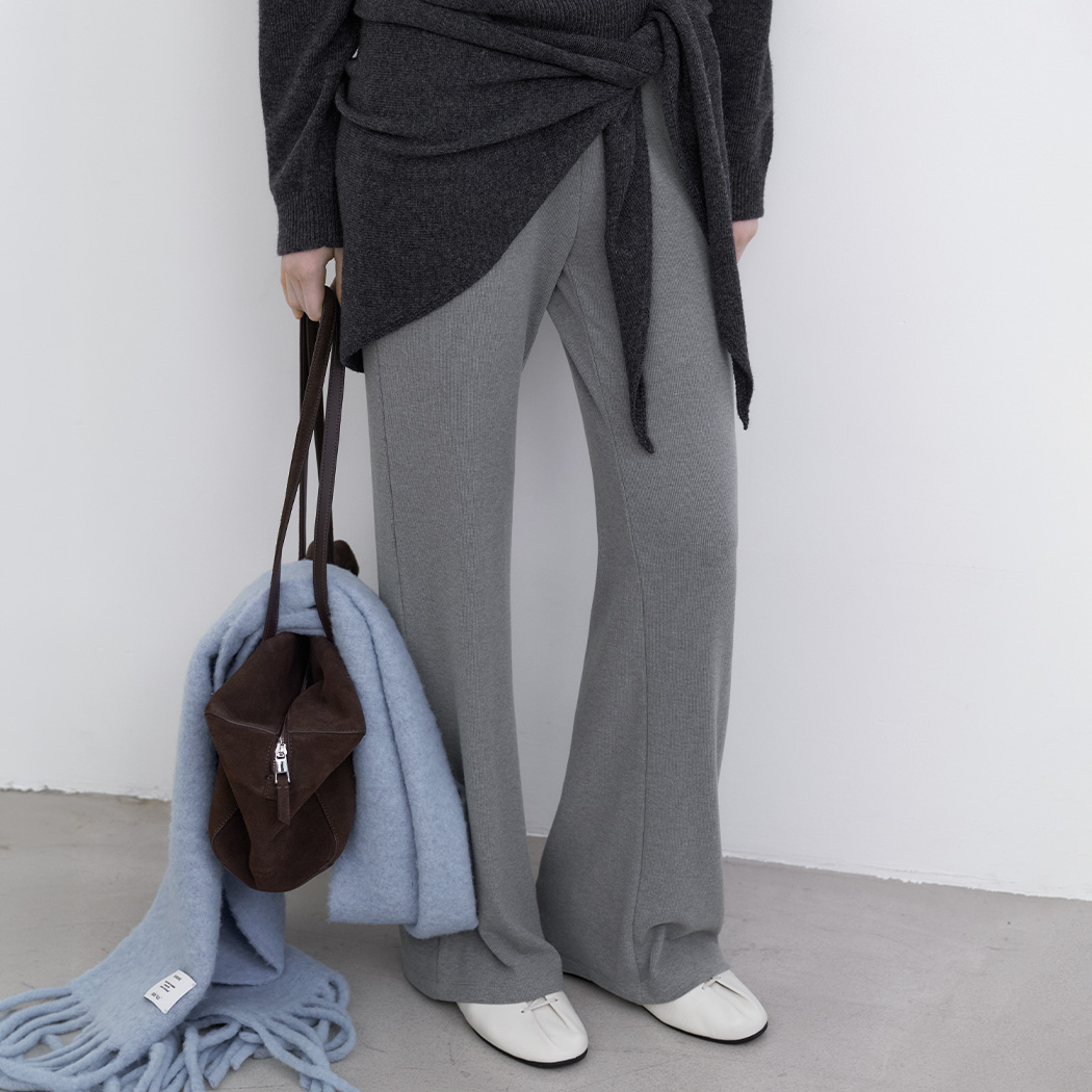 (PT-5855)AN SLIM BANDING BOOTSCUT PANTS SET-UP