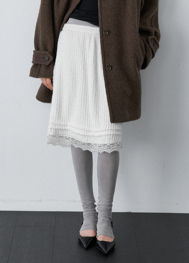 (T-7347)ALPACA LAYERED POINT TOP & CARDIGAN SET Korea