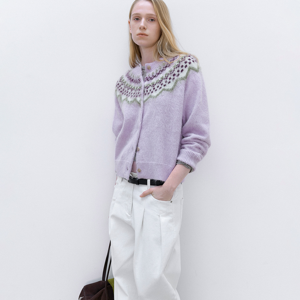 (CD-2305)BRUSHED NORDIC PATTERN CARDIGAN
