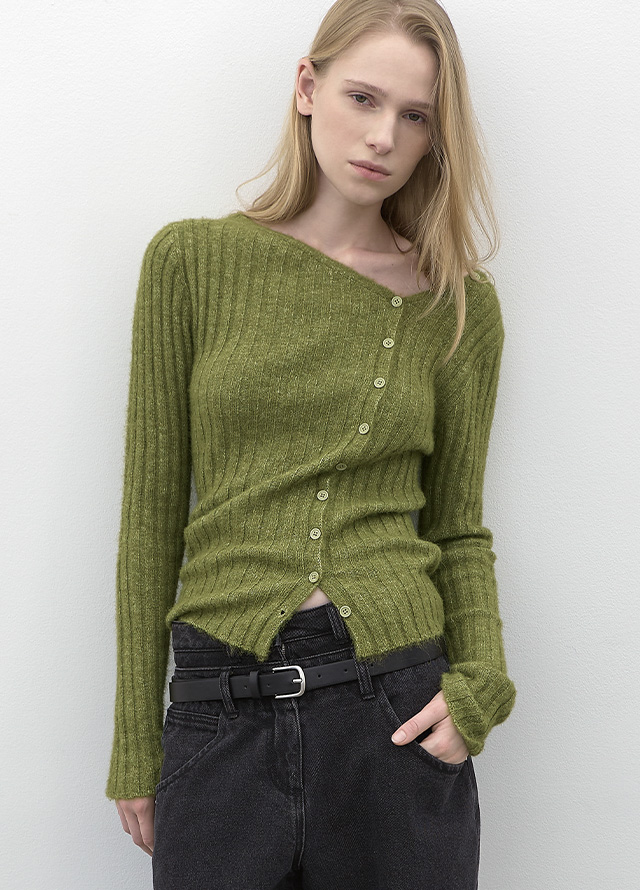 (PT-5842)WARM DOUBLE WAIST BAND WIDE JEAN Korea