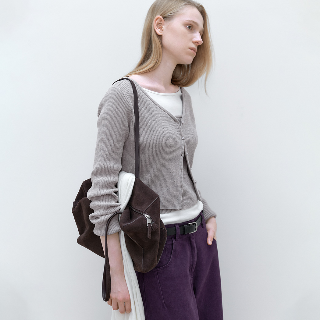 (CD-2301)AN VELVET RIBBED CARDIGAN & CAMISOLE SET-UP