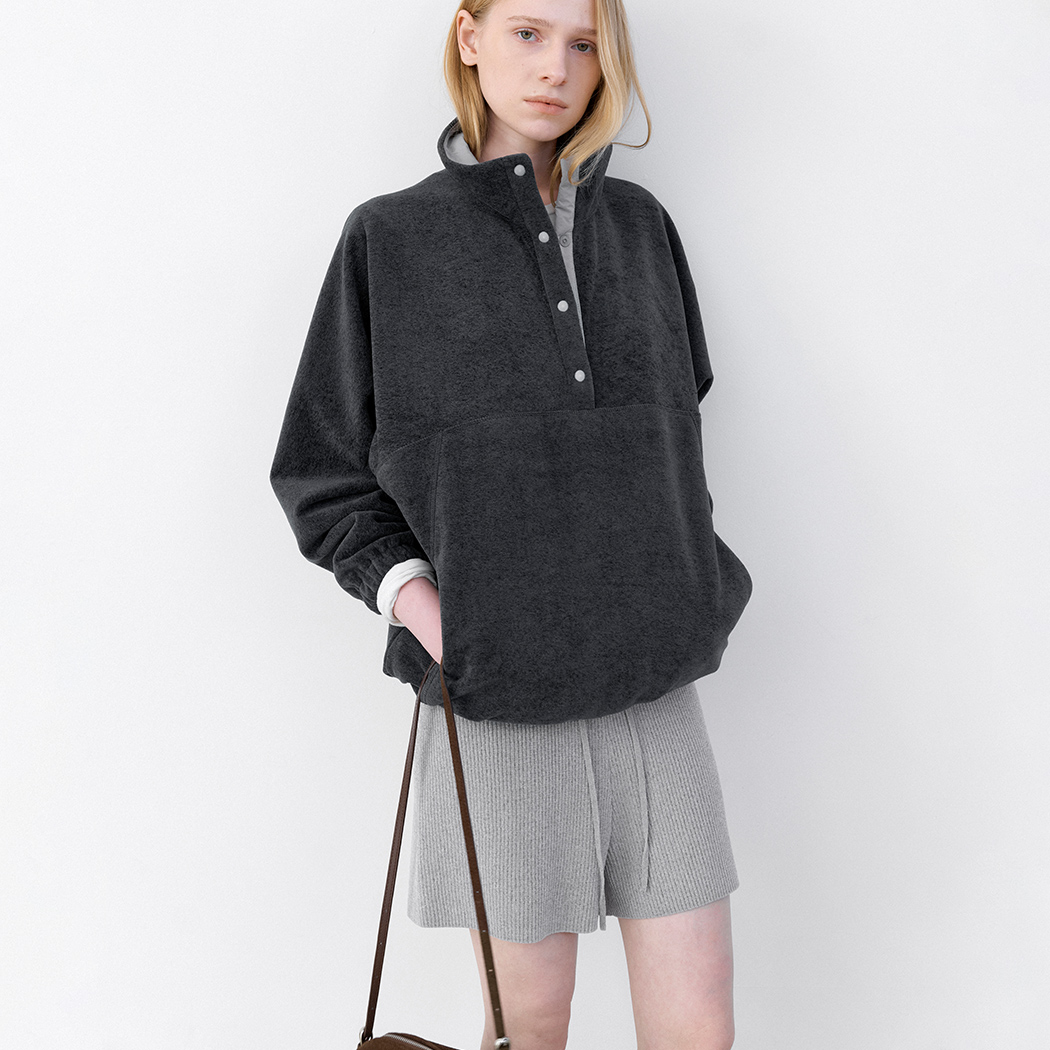 (PT-5851)AN VELVET RIBBED KNIT SHORTS SET-UP
